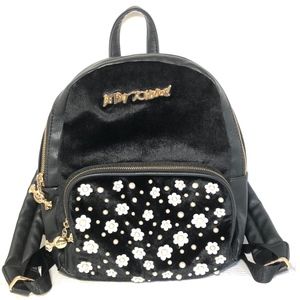 BETSY JOHNSON Mini Black Backpack Fashion Shoulder